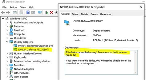 NVIDIA GPU is not getting recognized in windows - code 12 driver error ...