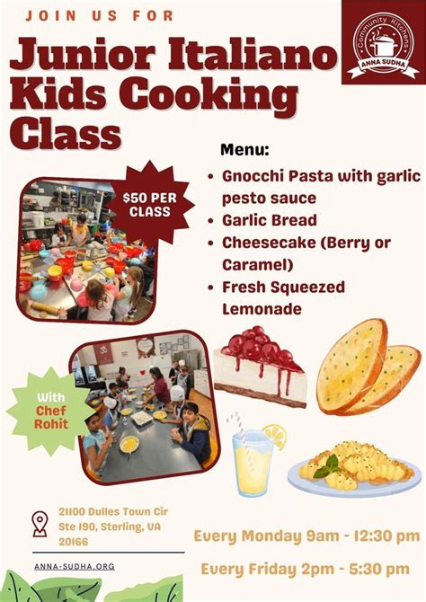 Summer Cooking Classes for Kids, Dulles Town Center, Suite 190, 21100 Dulles Town Circle, Dulles ...