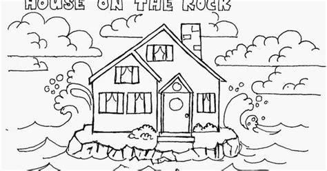 Wise Man Built House On Rock Coloring Page Coloring Pages