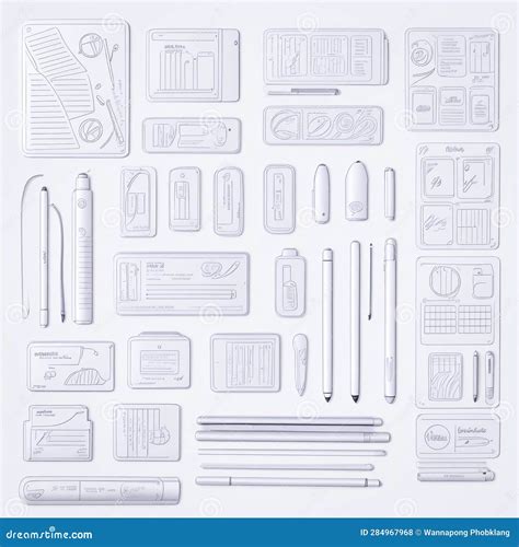 Artistic Stationery Illustration with Drawing Supplies and Design Elements, Ai Generative Stock ...