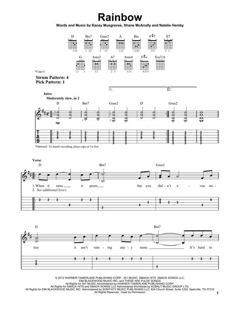 Rainbow by Kacey Musgraves - Easy Guitar Tab - Guitar Instructor