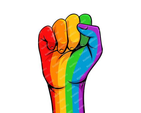 Gay Fist Pride Symbol Rainbow Flag LGBT Pride Rights Power | Etsy