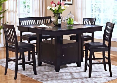 Kaylee Espresso Counter Height Storage Dining Room Set from New ...