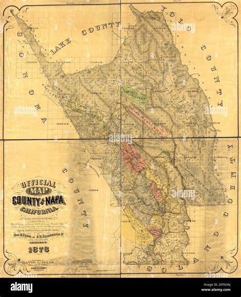 Official map of the County of Napa, California Stock Photo - Alamy