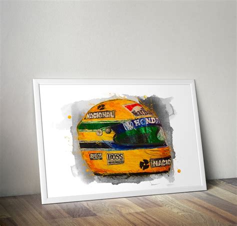 Ayrton Senna F1 Formula One Crash Helmet A3 Print | Etsy