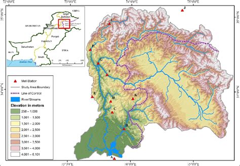 Geographical location of the Jhelum River basin. | Download Scientific ...