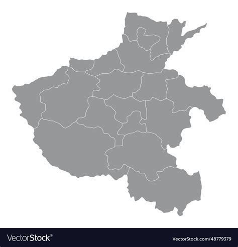 Henan province administrative map Royalty Free Vector Image