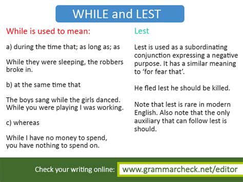 While and Lest | Verbos em inglês, Verbos, Inglês