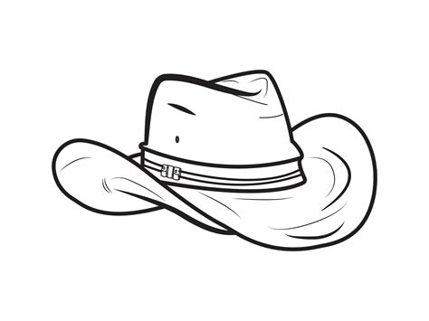 Cowboy hat outline vector illustration. Cowboy hat clipart free ...