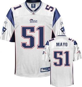 Amazon.com : Jerod Mayo Jersey: Reebok White Replica #51 New England ...