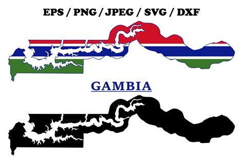 Gambia National Flag Map Design Graphic by terrabismail · Creative Fabrica