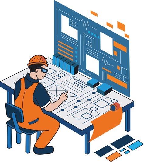 Male engineer supervising construction work illustration in doodle style 21817866 PNG