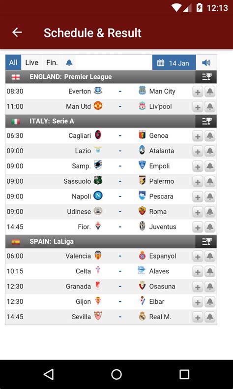 Live Football Score / Mobile LiveScore for sport scores & results ...