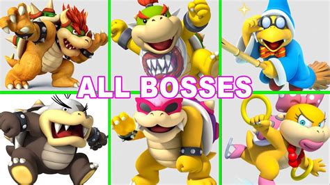 New Super Mario Bros Wii All Bosses Fight No Damage - YouTube