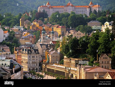 Karlovy Vary (Carlsbad) Spa Town, West Bohemia, Czech Republic Stock Photo: 1174242 - Alamy