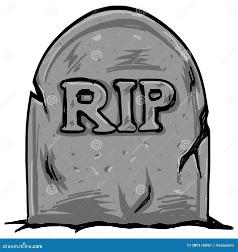 Tombstone Illustration Cartoon Drawing Vector Stock Vector ...