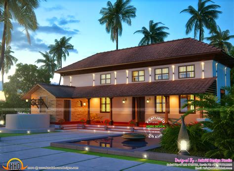 Traditional Farmhouse Plans India - A traditional styled Kerala House at Coconut Lagoon ...