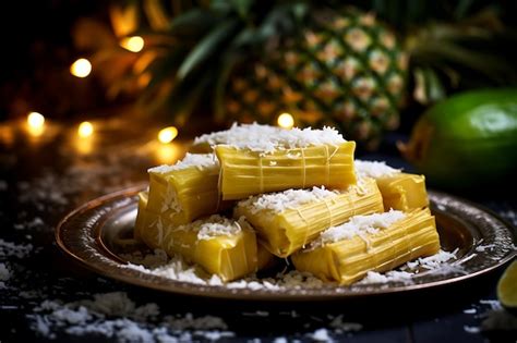 Premium AI Image | Sweet tamales with pineapple and coconut mexican ...