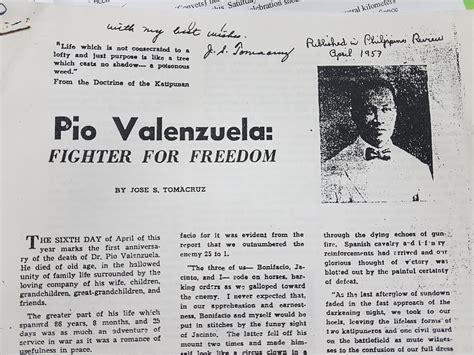 Pio Valenzuela @ 150: Article: "Pio Valenzuela: Fighter for Freedom" (1957)