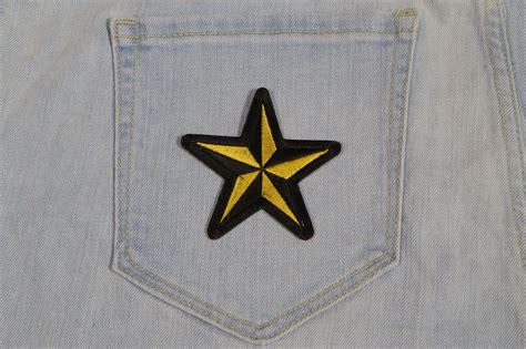 Gold and Black Nautical Star Patch | Embroidered Patches by Ivamis Patches