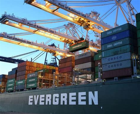 Evergreen Tracking Shipping Line Container With Cargo Bl