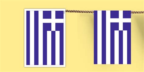 Greece A4 Flag Bunting (teacher made)