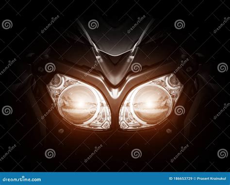 Modern Motorcycle Headlight with Two Bulbs Stock Image - Image of cycle ...