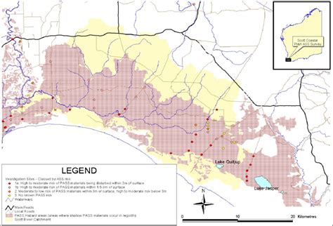 Map showing potential acid sulfate soil materials occurring within the... | Download Scientific ...