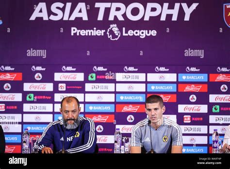 Head coach Nuno Espirito Santo, left, and Conor Coady of Wolverhampton ...