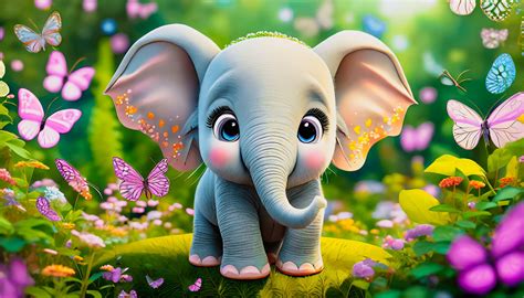 Cute Elephant, Cartoon Free Stock Photo - Public Domain Pictures