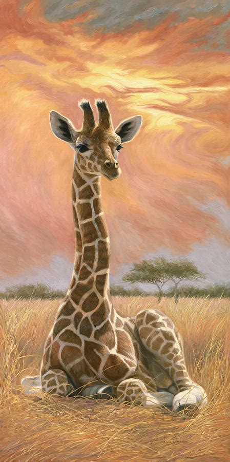 Newborn Giraffe Painting by Lucie Bilodeau