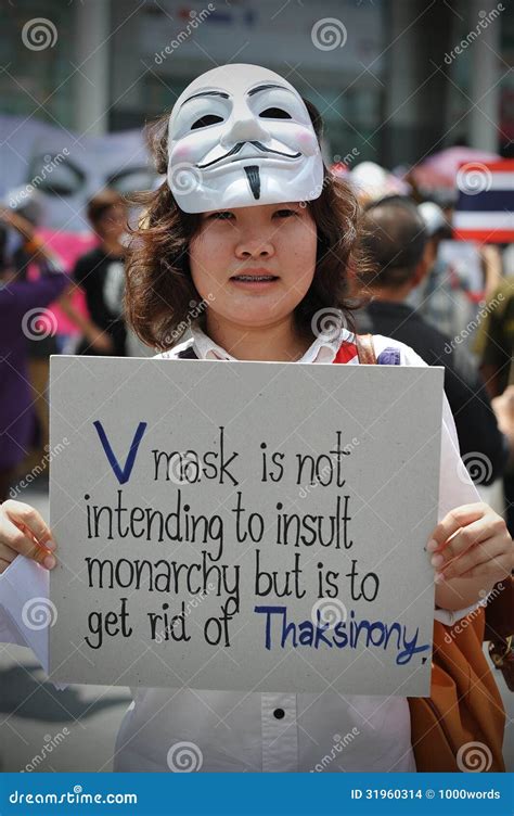 Anti-Government White Mask Protest In Bangkok Editorial Stock Image ...