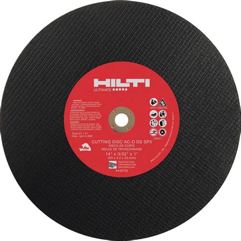 Hilti 14 in. x 3/32 in. x 1 in. SPX Abrasive Drywall Stud Cutting Chop Saw Blade/Disc (10-Pack ...