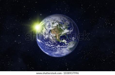 Planet Earth Sun Western Hemisphere This Stock Photo 1038937996 ...