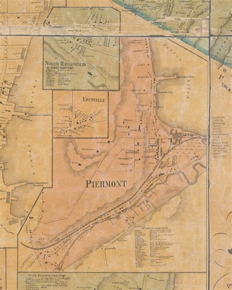 Piermont, New York 1859 Old Town Map Custom Print with Homeowner Names - Rockland Co. - OLD MAPS