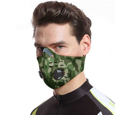 Army camo carbon pm 2,5 face mask