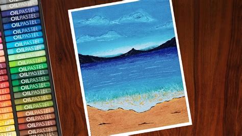 Seascape Drawing With Oil Pastels