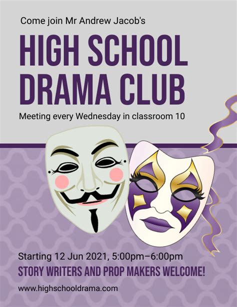 Copy of Purple high school drama club flyer | PosterMyWall