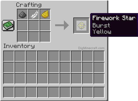 How to make a Yellow Burst Firework Star in Minecraft