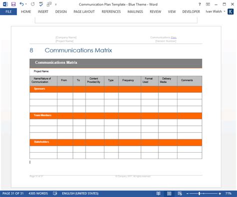 Communication Plan Templates – Download MS Word and Excel spreadsheets