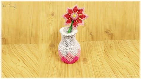 3d origami - Vase Flowers | 3d origami, Origami easy, Flower vase diy