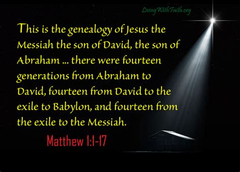 Understanding Matthew's Genealogy of Jesus - livingwithfaith.org