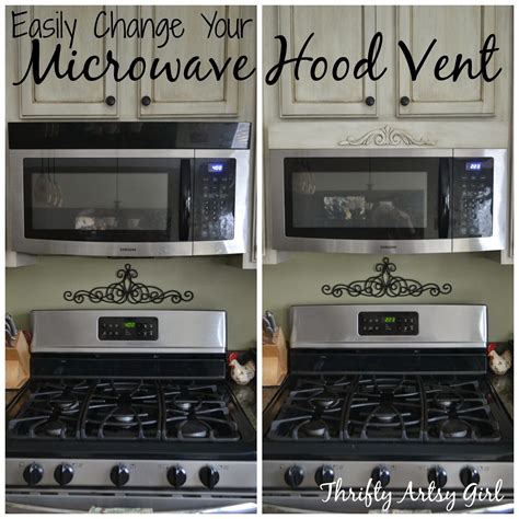 Thrifty Artsy Girl: DIY Tuscan Above the Range Microwave Hood Vent Update