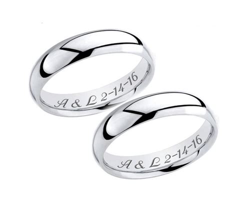 Personalized Rings, Engraved Rings, Sterling Silver Rings, Sterling Silver Wedding Band, Silver ...