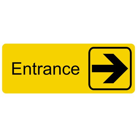 Entrance Right Engraved Sign EGRE-325-SYM-BLKonYLW Enter / Exit