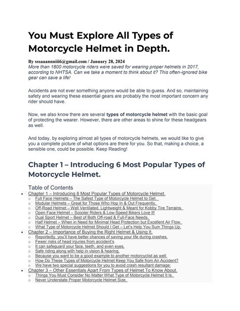 You Must Explore All Types of Motorcycle Helmet in Depth. by ...