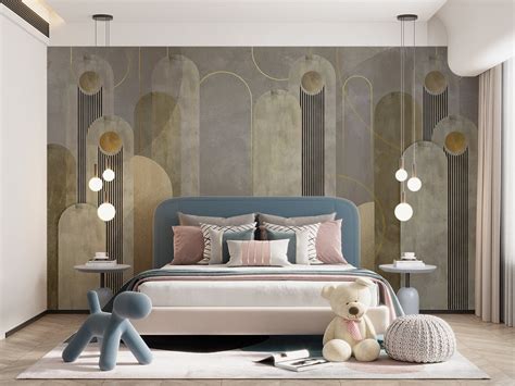 Art Deco Wallpaper Geometric Contemporary Wall Muralabstract Wallpaper ...