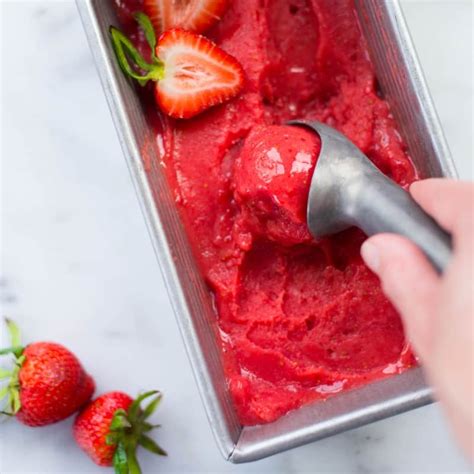 3-Ingredient Easy Strawberry Sorbet (Without an Ice Cream Maker!) • A Sweet Pea Chef