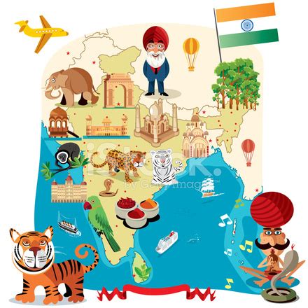 Cartoon Map of India Stock Vector - FreeImages.com