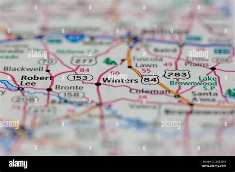 Winters Texas USA shown on a Geography map or Road map Stock Photo - Alamy